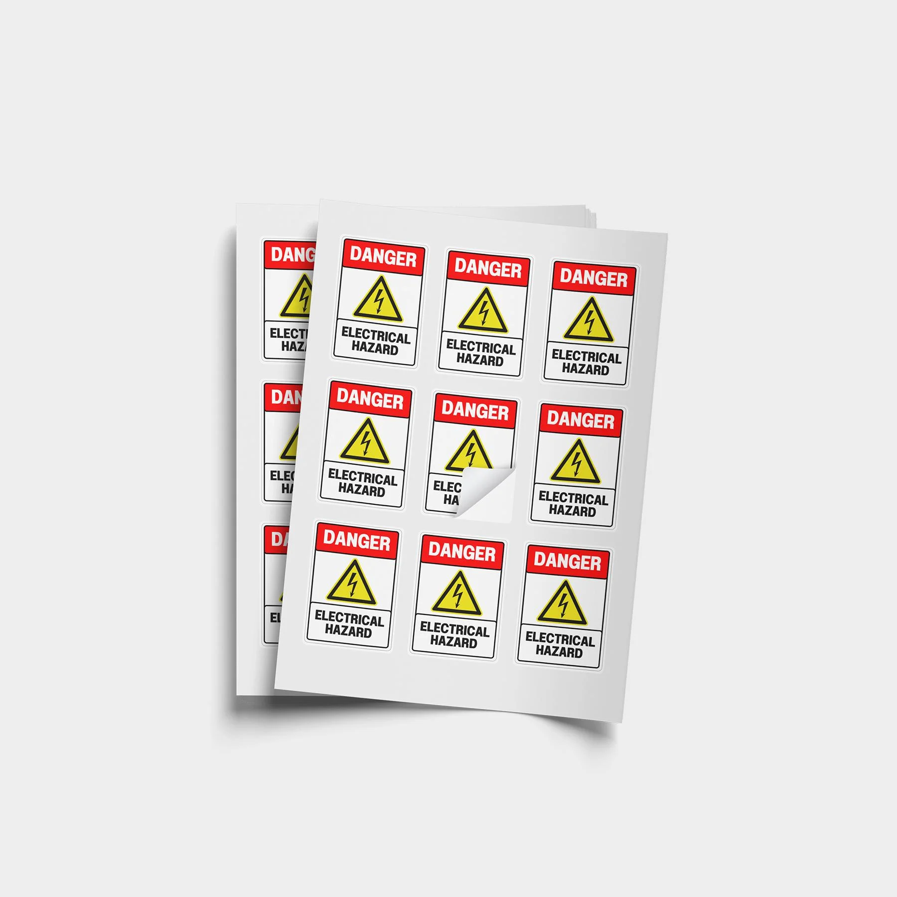 Industrial warning and caution labels for safety communication