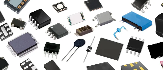 Assorted active components on a circuit board
